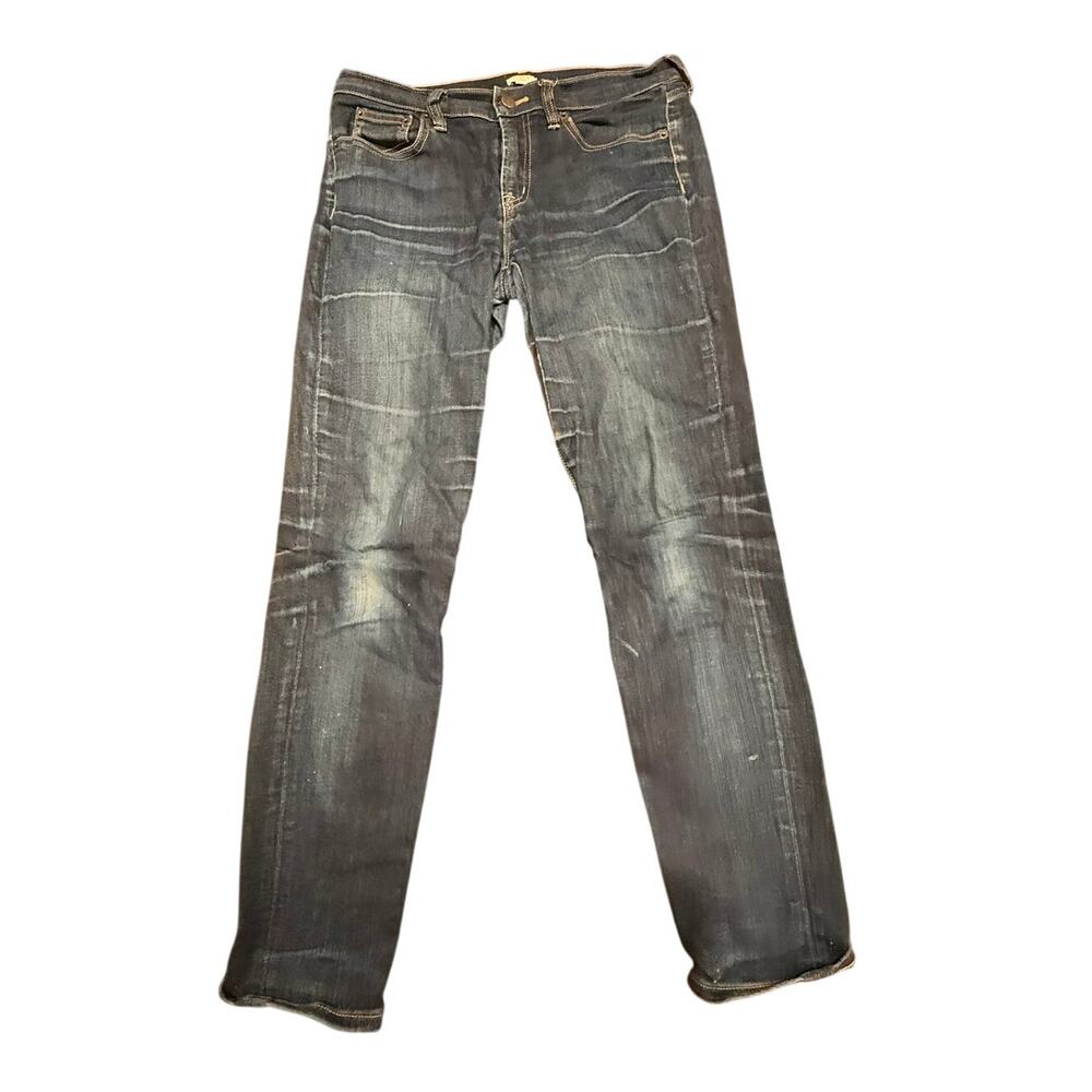 J.Crew Stretch Men's Blue Slim Straight Casual Solid Denim Jeans Size 28/28